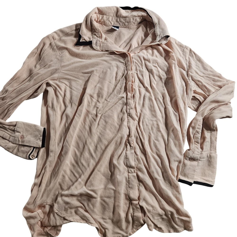 Old Navy Shirt Mens MT Pink Long Sleeve Button Front Lightweight Casual